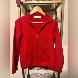 Beautiful Red Fairway & Greene zip up cardigan